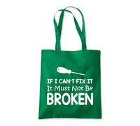 Shopagift If I Can't Fix it It Must Not Be Broken Funny Tote Shopping Beach Bag 10 Litres Capacity - 42cm x 38cm