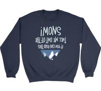 Shopagift If you can Read This Funny Ski Kids Sweatshirt Pull me out of the Snow Jumper Boys Girls Navy Blue