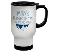 Shopagift If You can Read This Funny Ski Travel Mug Pull me out of The Snow Stainless Steel 14oz Cup