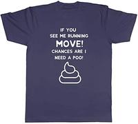 Shopagift If You See me Running Chances are i Need a Poo! T-Shirt Navy Blue