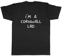 Shopagift I'm a Cornwall Lad Mens T-Shirt Funny Cornish Tee Black