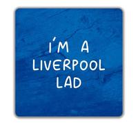 Shopagift I'm a Liverpool Lad 2 Pack Coasters Liverpudlian Scouser Merseyside - 9cm x 9cm