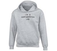 Shopagift I'm a Northampton Lad Kids Hoodie Funny Northamptonian Hoody Hooded Top Boys Girls Grey