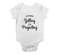 Shopagift I'm Not Yelling I'm Projecting Funny Baby Vest Bodysuit White