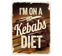 Shopagift I'm on a Kebabs Diet Funny Metal Poster Wall Tin Sign Man Cave Shed Bar Bedroom Home Kitchen - A4