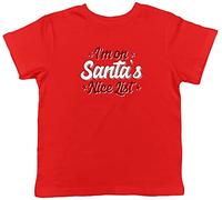 Shopagift I'm On Santa's Nice List Childrens Kids T-Shirt Red