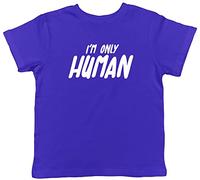 Shopagift I'm Only Human Cute Childrens Kids T-Shirt Gift Blue