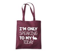Shopagift I'm Only Speaking to My Rabbit Today Funny Joke Tote Shopping Beach Bag 10 Litres Capacity - 42cm x 38cm