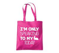 Shopagift I'm Only Speaking to My Rabbit Today Funny Joke Tote Shopping Beach Bag 10 Litres Capacity - 42cm x 38cm