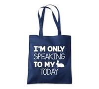 Shopagift I'm Only Speaking to My Rabbit Today Funny Joke Tote Shopping Beach Bag 10 Litres Capacity - 42cm x 38cm