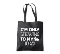 Shopagift I'm Only Speaking to My Rabbit Today Funny Joke Tote Shopping Beach Bag 10 Litres Capacity - 42cm x 38cm