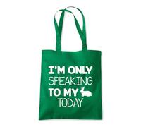Shopagift I'm Only Speaking to My Rabbit Today Funny Joke Tote Shopping Beach Bag 10 Litres Capacity - 42cm x 38cm