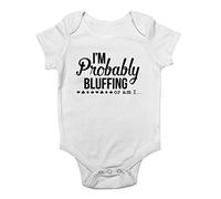 Shopagift I'm Probably Bluffing or am I? Baby Vest Bodysuit White