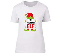 Shopagift I'm The Mummy Elf Christmas Xmas Fitted Womens T-Shirt Gift White