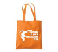 Shopagift Impossible is Just a Skateboarding Trick Tote Shopping Beach Bag 10 Litres Capacity - 42cm x 38cm