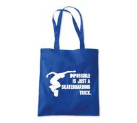 Shopagift Impossible is Just a Skateboarding Trick Tote Shopping Beach Bag 10 Litres Capacity - 42cm x 38cm