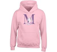 Shopagift Initials Unicorn Animal - M Childrens Kids Hooded Top Hoodie Gift