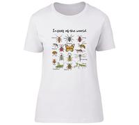 Shopagift Insects of The World Various Bugs Womens T-Shirt Ladies Tee White