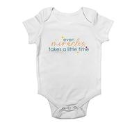 Shopagift Inspirational Quote Baby Vest Even Miracles Takes A Little Time Bodysuit Gift White