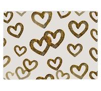 Shopagift Interlocked Hearts on Repeat Glass Chopping Board Large Kitchen Worktop Saver 39cm x 28cm