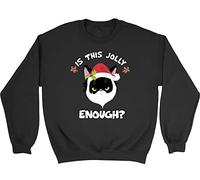 Shopagift is This Jolly Enough Cat Santa Hat Christmas Xmas Kids Childrens Jumper Sweatshirt Gift