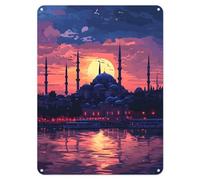 Shopagift Istanbul Turkey Sunset Scene Metal Poster Wall Tin Sign Man Cave Shed Bar Bedroom Home Kitchen - A5