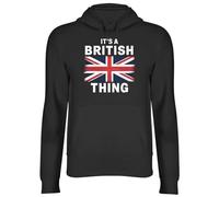 Shopagift It's a British Thing Great Britain UK Union Jack Hoodie Unisex Hoody Hooded Top Black