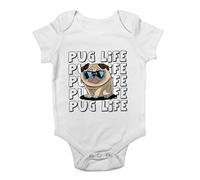 Shopagift It's a Pug Life Funny Baby Grow Vest Pug Dog in Sunglasses Bodysuit Boys Girls