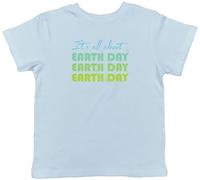 Shopagift It's All About Earth Day Kids T-Shirt Earth Day Childrens Tee Boys Girls Light Blue