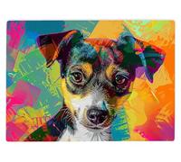 Shopagift Jack Russell Dog Pop Art Glass Chopping Board Large Kitchen Worktop Saver 39cm x 28cm
