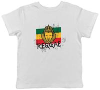 Shopagift Jamaican Reggae Flag Lion Childrens Kids T-Shirt Gift White