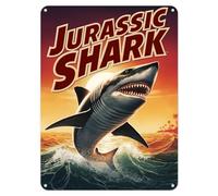 Shopagift Jurassic Shark Funny Metal Poster Wall Tin Sign Man Cave Shed Bar Bedroom Home Kitchen - A4