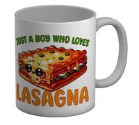 Shopagift Just a Boy who Loves Lasagna Mug Italy Food Layering Cheese White 11oz Large Ceramic Cup