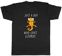 Shopagift Just A Boy Who Loves Lizards T-Shirt Gift Black