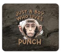 Shopagift Just a Boy Who Loves Punch the Monkey Mouse Mat Pad 24cm x 19cm