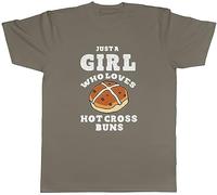 Shopagift Just a Girl Mens T-Shirt Who Loves Hot Cross Buns Tee Gift