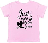 Shopagift Just A Girl Who Loves Fairies Childrens Kids T-Shirt Light Pink