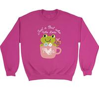 Shopagift Just a Girl who Loves Frogs Kids Sweatshirt Toad Tadpole Gift Jumper Pink