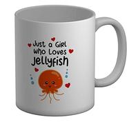 Shopagift Just a Girl who Loves Jellyfish White 11oz Large Mug Gift Cup