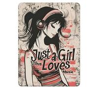 Shopagift Just a Girl Who Loves Music Metal Poster Wall Tin Sign Man Cave Shed Bar Bedroom Home Kitchen - A4