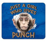 Shopagift Just a Girl Who Loves Punch the Monkey Mouse Mat Pad 24cm x 19cm