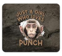 Shopagift Just a Girl Who Loves Punch the Monkey Mouse Mat Pad 24cm x 19cm