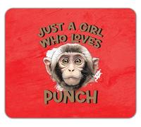 Shopagift Just a Girl Who Loves Punch the Monkey Mouse Mat Pad 24cm x 19cm