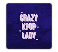 Shopagift K-Pop 2 Pack Coasters Crazy K-Pop Lady Gift - 9cm x 9cm