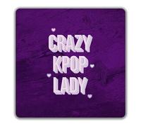 Shopagift K-Pop 2 Pack Coasters Crazy K-Pop Lady Gift - 9cm x 9cm