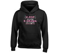 Shopagift K-Pop All Day Kids Hoodie K-Drama All Night Funny Gift Hoody Hooded Top Black