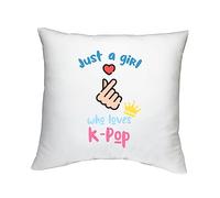 Shopagift K-Pop Cushion Cover Just A Girl Who Loves K-Pop Gift - 40cm x 40cm