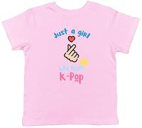 Shopagift K-Pop Kids T-Shirt Just A Girl Who Loves K-Pop Childrens Tee Gift Light Pink