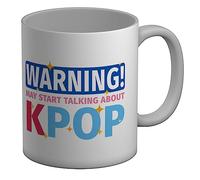 Shopagift K-Pop Mug Warning May Start Talking About K-Pop White 11oz Large Gift Cup