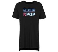 Shopagift K-Pop Nightie Warning May Start Talking About K-Pop Night Shirt Black